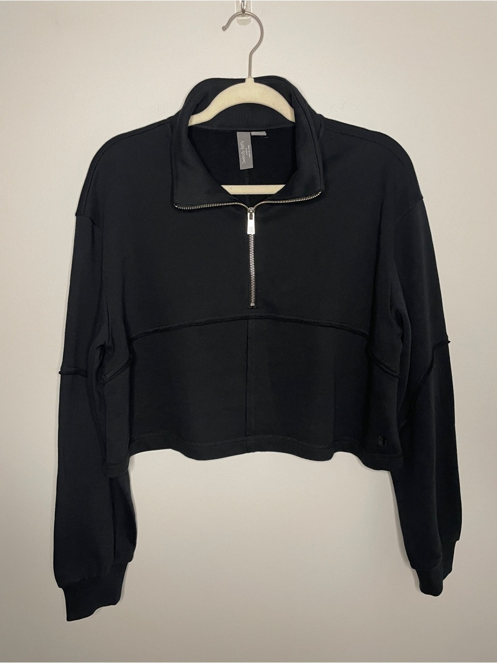 Sweaty Betty Revive Half Zip Crop Sweatshirt in Black Women’s Size Medium / 8